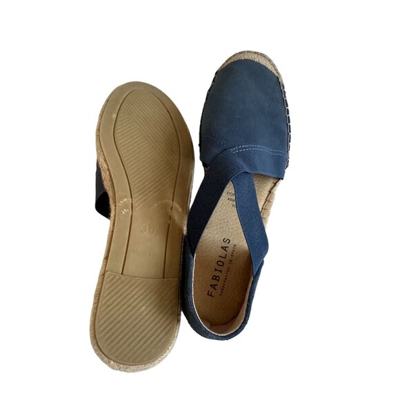 FABIOLAS Blue Slip On Espadrille Flats Size 38 - Picture 7 of 9